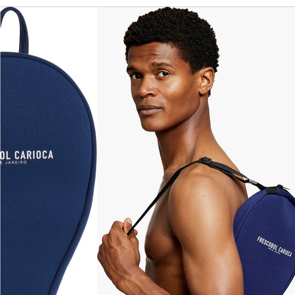 Frescobol Carioca Trancoso Beach Bat Cases in Navy 
SET OF TWO